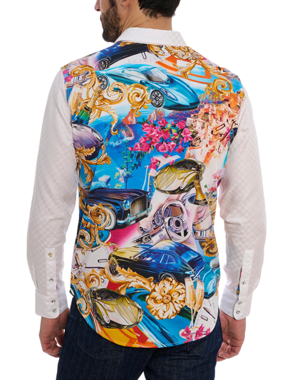 Robert Graham Limited Edition Behind The Wheel Long Sleeve Button Down Shirt In White