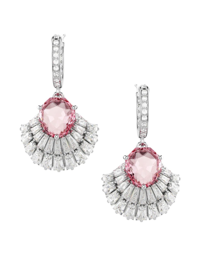 Swarovski Women's Idyllia Crystal Shell Mini Hoop Earrings In Pink