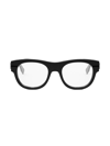 Fendi Women's Graphy 51mm Round Eyeglasses In Shiny Black