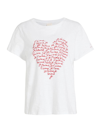 Cinq À Sept Je T'aime Heart Word Cloud Short-sleeve T-shirt In White/red