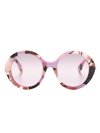 GUCCI PINK NOUVELLE VAGUE ROUND-FRAME SUNGLASSES