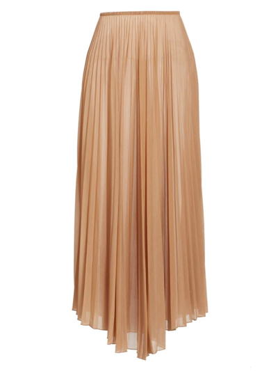 Ronny Kobo Women's Mori Pleated Chiffon Maxi Skirt In Latte