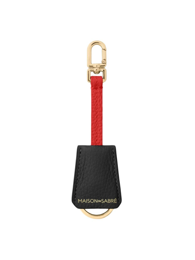 Maison De Sabre Men's Leather Keybell Keychain In Rouge Noir