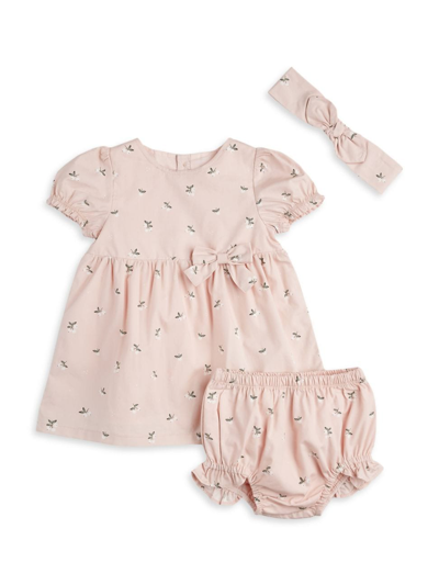 Firsts By Petit Lem Baby Girl's Petit Lem Berry Print Dress Set In Light Pink
