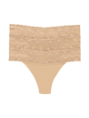 Natori Bliss Perfection Lace-trim Thong, Pack Of 3 750092mp In Cafe