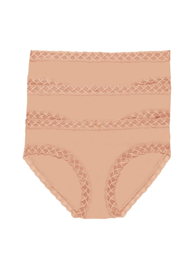 Natori Women's Bliss Cotton Girl Brief 3 Pack In Cafe