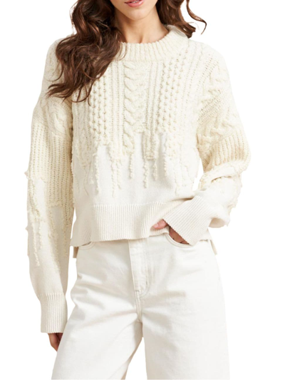 La Ligne Allan Cable-knit Wool-blend Jumper In Ivory