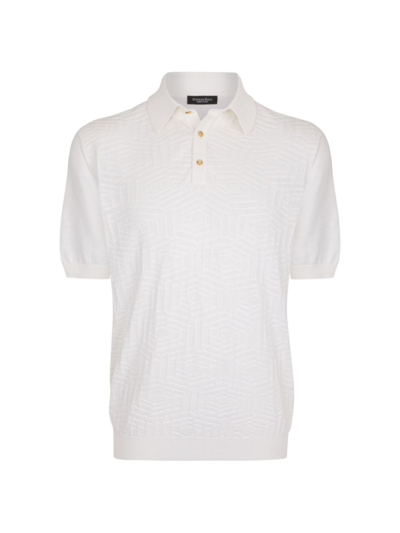 Stefano Ricci Men's Three Button Polo Shirt In White