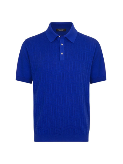 Stefano Ricci Men's Three Button Polo Shirt In Blue
