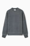 Cos Garment-dyed Mock-neck Sweatshirt In Black