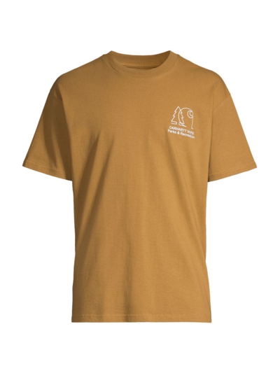Carhartt Men's Groundworks Logo-embroidered Cotton T-shirt In Hamilton Brown
