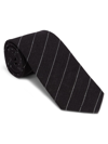 Brunello Cucinelli Men's Linen Chalk Stripe Tie In Black