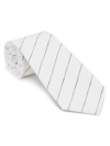 Brunello Cucinelli Men's Linen Chalk Stripe Tie In White