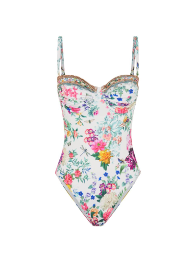 Camilla Plumes And Parterres Ruched Cup Underwire One-piece Swimsuit