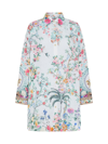 CAMILLA WOMEN'S HIGH-LOW FLORAL LINEN COVER-UP