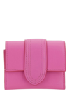 JACQUEMUS 'LE COMPACT BAMBINO' PINK WALLET WITH MAGNETIC CLOSURE IN LEATHER WOMAN