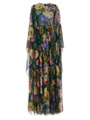 Dolce & Gabbana Dolce&gabbana Garden Floral Print Long Sleeve Silk Chiffon Maxi Dress In Multicolor