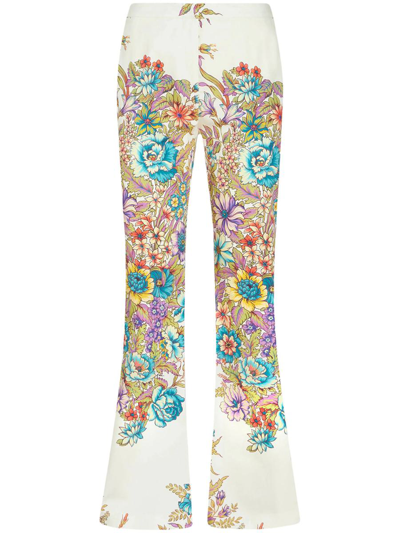 Etro Floral Print Trousers In Multicolour
