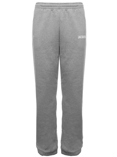 JACQUEMUS GREY COTTON JOGGER WITH  LOGO JACQUEMUS MAN