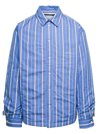 JACQUEMUS LIGHT BLUE AND WHITE STRIPES SHIRT IN COTTON MAN