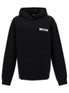 JACQUEMUS 'LE HOODIE GROS-GRAIN' BLACK HOODIE WITH LOGO PATCH IN COTTON MAN