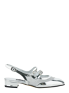 Carel Paris Silver Pêche Night Leather Mary Jane Pumps In Grey