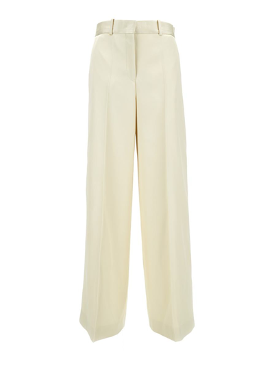 Jil Sander Satin Trousers In White