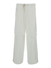 JIL SANDER WHITE CARGO PANTS IN COTTON MAN