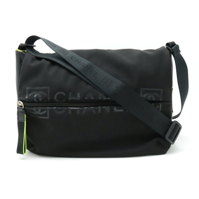 Pre-owned Chanel Coco Mark Black Canvas Shoulder Bag ()