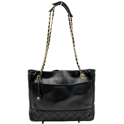 Pre-owned Chanel Shopping Black Leather Shoulder Bag ()