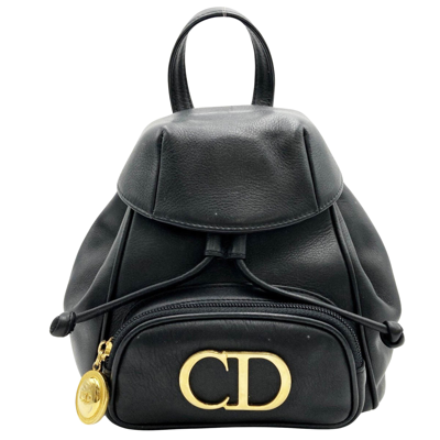 Dior Black Leather Backpack Bag ()