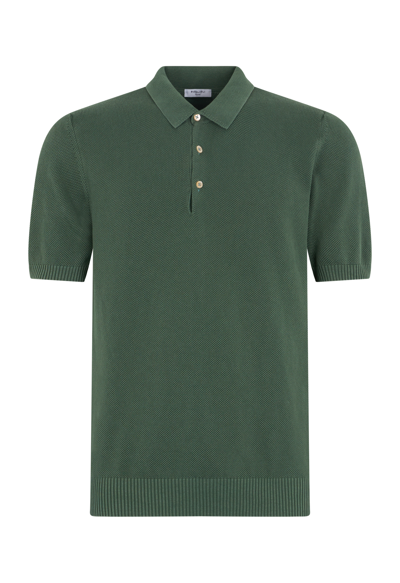 Boglioli Cotton Short Sleeve Polo In Green