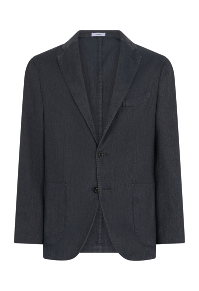 Boglioli Blended Cotton Twill K-jacket In Blue