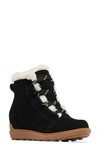 Sorel Evie Ii Cozy Waterproof Wedge Bootie In Black/ Gum 2