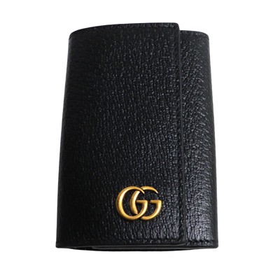 Gucci Gg Marmont Black Pony-style Calfskin Wallet  ()