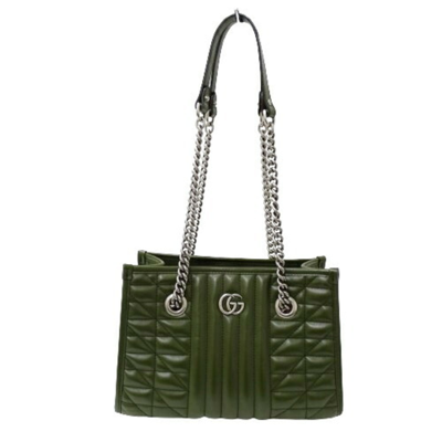 Gucci Gg Marmont Green Leather Tote Bag ()