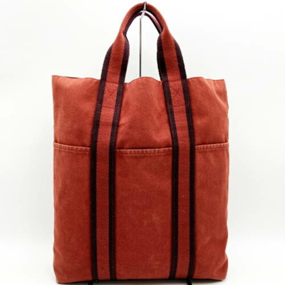 Hermes Hermès Red Canvas Tote Bag ()