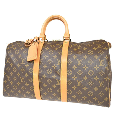 Pre-owned Louis Vuitton Keepall 45 Brown Canvas Travel Bag ()