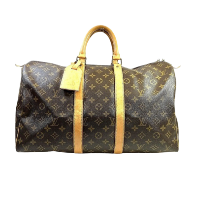 Pre-owned Louis Vuitton Keepall Bandouliere 50 Brown Canvas Travel Bag ()