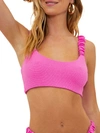 Beach Riot Effie Shimmer Bikini Top In Petal