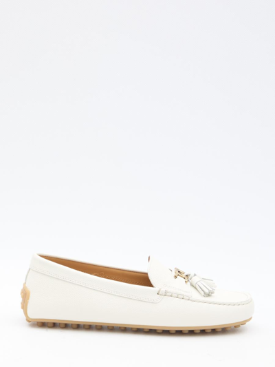 Tod's City Gommino Loafers In Beige