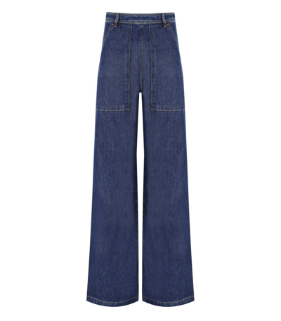 Weekend Max Mara Patroni Wide Leg Jeans In Blue