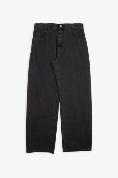 Alyx Wide Leg Jeans With Buckle Washed Black Denim Pant With Buckle - Wide Leg Jeans With Buckle In Nero