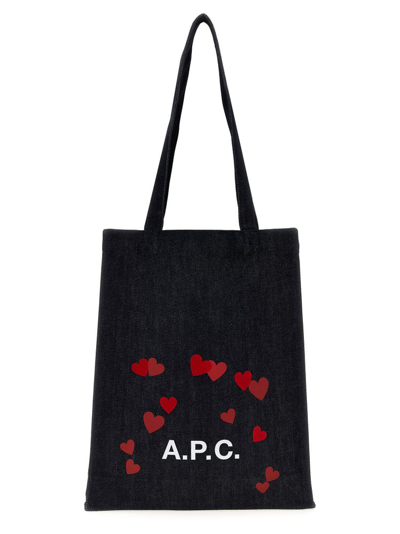 Apc Valentines Day Capsule Lou Shopping Bag In Blue