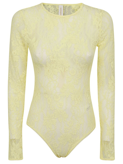 Zimmermann Lace Bodysuit In Yellow