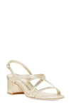 Stuart Weitzman Oasis Maui Metallic Slingback Sandals In Light Gold