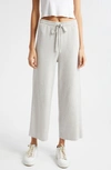 Atm Anthony Thomas Melillo Cotton Cashmere Cropped Wide-leg Pants In Ash Grey
