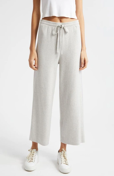 Atm Anthony Thomas Melillo Cotton Cashmere Cropped Wide-leg Pants In Ash Grey