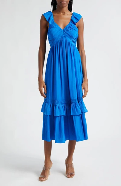 Ramy Brook Nelly Tiered Hem Dress In Marrakech Blue