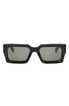 Celine Men's Bold 3 Dots 54mm Rectangular Sunglasses In Shiny Black Smoke